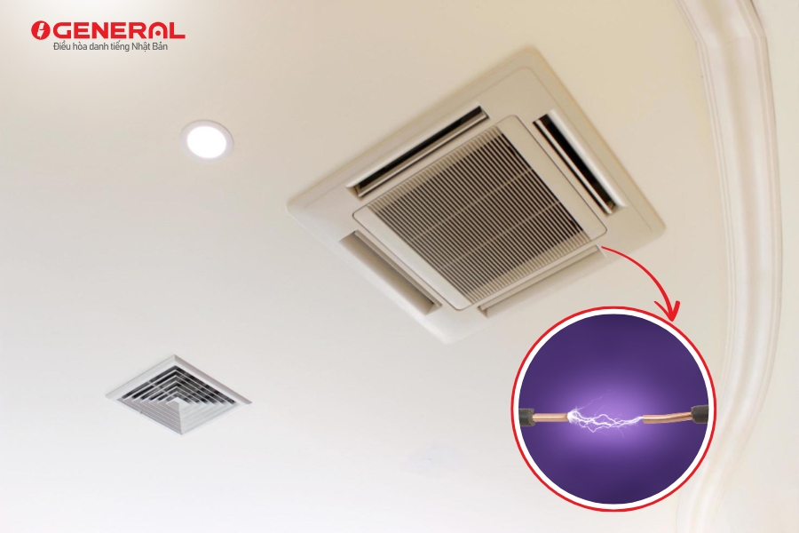 Điều Hoà Âm Trần Nháy Đèn Liên Tục Có Nguy Hiểm Không?