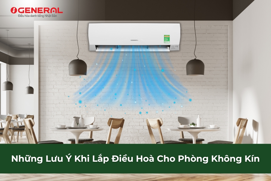 Với những không gian mở, việc lắp điều hoà cho phòng không kín lại là một thách thức lớn. Hãy cùng General tìm hiểu chi tiết nhé.