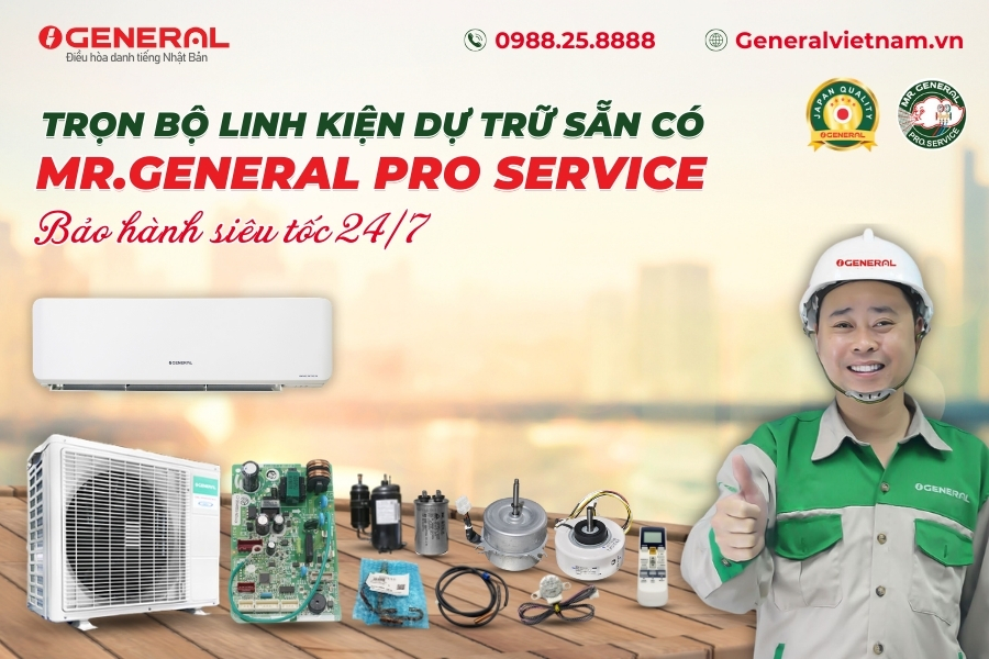 Trọn Bộ Linh Kiện Điều Hòa General Dự Trữ Sẵn Có - Mr.General Pro Service Bảo Hành Siêu Tốc 24/7